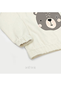 Bộ nỉ bé trai Bigfox Miss Meow, bộ thu đông bé trai vải nỉ bông dày dặn in hình chú gấu Bear dễ thương size trẻ em 3,4,5…8
