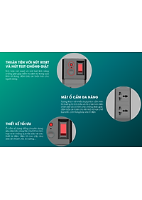 Ổ cắm Rạng Đông OC04 4C/3M/10A đa năng chống giật, công suất 2500W dây dài 3 mét - Hàng chính hãng