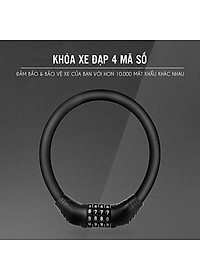 Khoá đa năng xe đạp xe máy 4 số chống trộm Khóa Số Xe Đạp 4 Số Mật Mã Vỏ PVC Bọc Lõi Thép (dạng tròn cứng) (mật khẩu mặc định 0000) 
