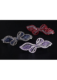 Kẹp tóc nửa sau - Kẹp tóc đính đá hình nơ chiếc lá - Kẹp tóc đính đá sang trọng nhiều màu lựa chọn