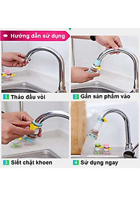 Vòi Lọc Nước Ra Bát Tăng Áp Xoay 360 Có Thể Kéo Dài Chống Bắn Nước Giao Màu Ngẫu Nhiên