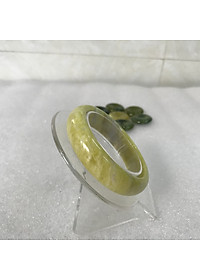 Vòng tay Đá Tự Nhiên Serpentine màu vàng bản dẹt cho người mệnh Thủy và Kim vongtaymenhthuy