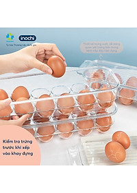 Khay Đựng Trứng Gà , Vịt Trong Suốt YoKo 12 Quả Có Nắp Đậy Tặng Kèm Khăn Lau Đa Năng PaKaSa - Hàng Chính Hãng INOCHI