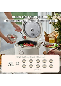 Nồi Cơm Điện Tử Bear 3L Lòng Nồi 5 Lớp Đa Năng Nấu Cơm Nấu Cháo Hầm Hấp Hâm Nóng Hẹn Giờ Lên Đến 12 Tiếng SB-NC30A - HÀNG CHÍNH HÃNG