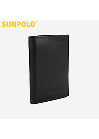 Ví Nam Đứng Gấp 3 Da Bò Cao Cấp SUNPOLO WSTF51 (Đen, Nâu Đỏ, Xanh)