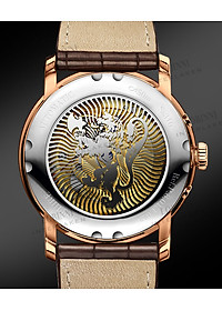 Đồng hồ nam LOBINNI Ref.1023-12 Chính Hãng Thụy Sỹ Kính sapphire nguyên khối ,chống xước,chống nước 50m ,mặt xanh navy vỏ vàng hồng dây kim loại thép không gỉ 316L ,Đồng hồ cơ (Automatic) ,BH 24 tháng,thiết kế sun and moon sang trọng