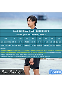 Bộ bơi nam cao cấp, có cỡ big size tới 125kg cho người mập béo, dáng áo bơi cộc tay, quần 2 lớp phom rộng rãi, quần áo bơi size đại cho nam | BN060