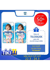 Combo 2 Gói Tã Quần Cao Cấp Moony Nhật Bản Bé Gái L44 (44 Miếng)