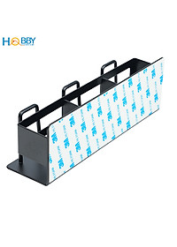 Kệ để bàn chải 3 ngăn inox 304 sơn đen dán tường Hobby home decor CD4B