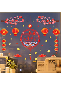 Decal dán tường decal trang trí tết Mẫu Con Lân  AMJ931