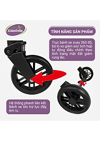 Xe đẩy gấp gọn cho bé Mastela HN275 - Xe đẩy em bé siêu nhẹ, thoáng khí bảo hành 12 tháng