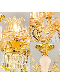 Đèn chùm ROSIT phong cách Châu Âu trang trí nội thất hiện đại, sang trọng loại 15 tay - kèm bóng LED chuyên dụng.