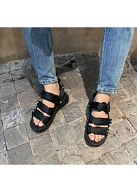 Giày Sandal Nam Nữ Unisex The BiLy Quai Ngang Dây Dù Đế IP Siêu Êm Nhẹ Màu Đen-BL08