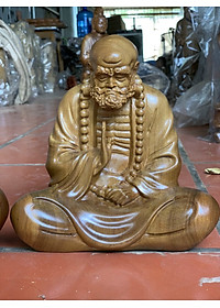 Tượng đạt ma sư tổ bằng gỗ bách xanh kt 15×14×8