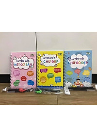 Vở tập tô, tập viết dành cho trẻ mới bắt đầu tập viết - Tặng kèm bút bay mực và cá hỗ trợ cầm bút đúng cách
