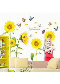 Decal dán tường hoa mặt trời đón năng XL8011 Flowerdecal