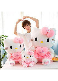 Gấu Bông Mèo Kitty Ôm Tim Siêu Dễ Thương (25cm--->60cm) Hàng Cao Cấp Loại 1 Chất Lượng Cao, An Toàn Cho Trẻ Nhỏ