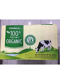 Thùng 48 Hộp Sữa Tươi Tiệt Trùng Vinamilk 100% Organic Không Đường 12 lốcx180ml-Mẫu mã mới