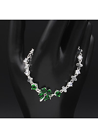 Lắc Tay Nữ Bạc Hiểu Minh LTU446G cỏ 4 lá bạc ta