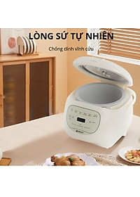 Nồi cơm điện lòng sứ dưỡng sinh 1.2L Mishio MK381 - Hàng chính hãng
