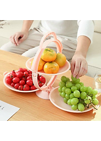 Khay Đĩa Mứt Gấp Gọn Để Bàn - Tích Hợp 3 đĩa Đựng Hoa Quả, Bánh Kẹo, Mứt Tết - Chất Liệu Nhựa ABS Cao Cấp  Chính Hãng MINIIN- Giao Màu Ngẫu Nhiên