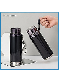Bình Giữ Nhiệt Kim Cương Inox 304- Chống Rỉ Set, Nắp Đậy Chặt, Giữ Nhiệt Nóng Lạnh Tốt 6- 8h, Quai Đeo Chắc Chắn, Thiết Kế Sang Trọng, Màu Sắc Thanh Lịch, Tiện Lợi, Pha Lọc Trà, Hàng Chính Hãng MINIIN