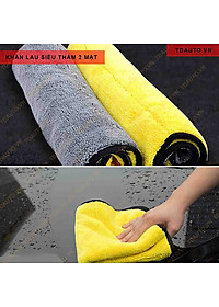 Combo 2 Khăn Lau Xe Ô Tô Siêu Thấm Size 30cm x 40cm, Khăn Lau Nội Thất Cho Xe, Chất Liệu Microfiber - Hàng Loại 1 Chính Hãng MINIIN