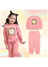 Bộ bé gái BIGFOX - MISS MEOW thu đông size đại, bộ dài tay cho bé phong cách Hàn Quốc in hoa cúc Flowers Girls 11 - 51 kg