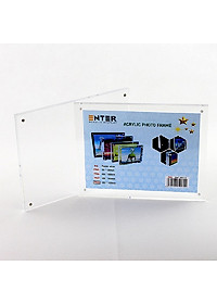 Khung hình mica cao cấp Enter FR08 150x200mm mica 10mmx2, Khung ảnh để bàn nam châm, Khung bằng khen