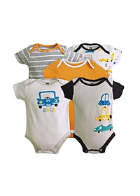 Set 5 Bodysuit 100% Cotton Thoáng Mát Xinh Xắn Cho Bé Từ 0-12 tháng (Giao màu ngẫu nhiên)