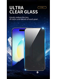 Miếng Kính Cường Lực Chống Nhìn Trộm cho iPhone 15 / 15 Plus / 15 Pro / 15 Pro Max MIPOW KINGBULL ANTI SPY PROTECTOR - Hàng Chính Hãng