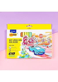 Hộp 20 Bút Lông Màu Pastel Rửa Được Washable Fiber Pen - Colokit SWM-C008