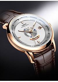 Đồng hồ nam chính hãng LOBINNI LB18071G-D1 hàng mới fullbox ,kính sapphire,chống xước,chống nước 50m,Bh 24 tháng,máy cơ (automatic),mặt trắng dây da nâu xịn