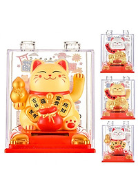 Mèo Thần Tài Ôm Hũ Vàng, Túi Vàng Vẫy Tay Dùng Pin Năng Lượng Mặt Trời - HENRYSA