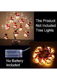Dây Đèn LED 2M 20 Bóng Hình Ông Già Noel / Người Tuyết Trang Trí Cây Thông Giáng Sinh Năm Mới - HÀNG CHÍNH HÃNG MINIIN