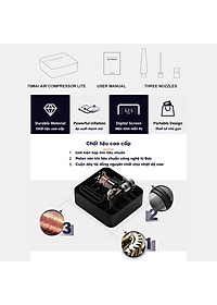 Bơm lốp ô tô mini  70mai Air Compressor Lite-Bơm 25L/phút-Lực bơm 160 psi-Tẩu cấp nguồn 3m