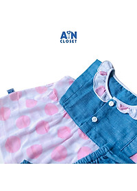 Bộ quần áo ngắn bé gái họa tiết Bi hồng xanh cotton - AICDBG6INTNL - AIN Closet