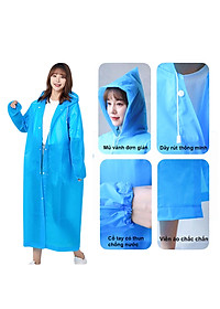 Áo Mưa Một Người Trong Suốt Có Nón Thời Trang, Nhựa EVA Sử Dụng Nhiều Lần MÀU VÀNG
