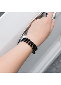 Vòng chuỗi hạt đeo tay phong thủy đá Obsidian phát lộc dành cho nam nữ