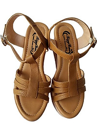 Giày Sandal Nữ Đế Xuồng BIGGBEN Da Bò Thật SDX17