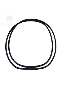 Dây da dây chuyền đeo cổ khóa inox đen cao cấp -  Ngọc Quý Gemstones