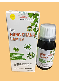 Siro ho Húng Chanh Family 100ml - cho bé, cho người lớn (hỗ trợ giảm ho, giảm đờm, giảm đau họng, khản tiếng; giúp tăng sức đề kháng)