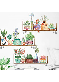 Sticker Giấy Dán Tường Decal Dán tường Mẫu Hoa Lá Cực Xinh ZH004