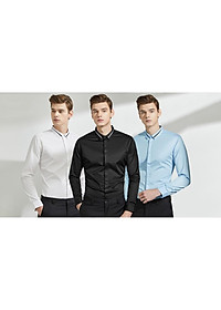 Áo sơ mi nam dài tay phối viền cổ thời trang SITAKI 