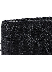 Bóp nam Huy Hoàng da cá sấu nguyên con đan viền màu đen HT2762