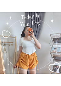 Quần short nữ bigsize chất vải mango bảng lưng chun có độ co giản thoai mái Q9