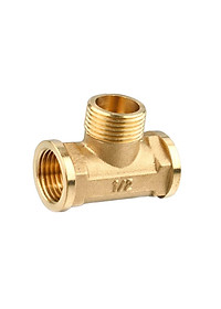 1/2” // 3 Way Brass Female Male Female Tee Fitting Pipe Connector T-Junction – Thickened Wall – High and Low Temperature Resistant