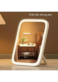 Gương Soi Trang Điểm Để Bàn Có 3 Chế Độ Đèn Led Thông Minh Tích Điện Siêu Hot - Thiết Kế Hiện Đại - Hàng Chính Hãng