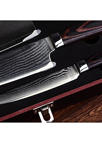 DAO - BỘ 3 DAO BẾP NHẬT BẢN THÉP DAMASCUS MÃ A4 DT2 nt topcomshop vn