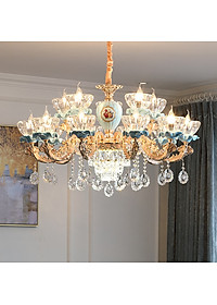 Đèn chùm ALACA pha lê trang trí nội thất sang trọng 15 tay - kèm bóng LED chuyên dụng
